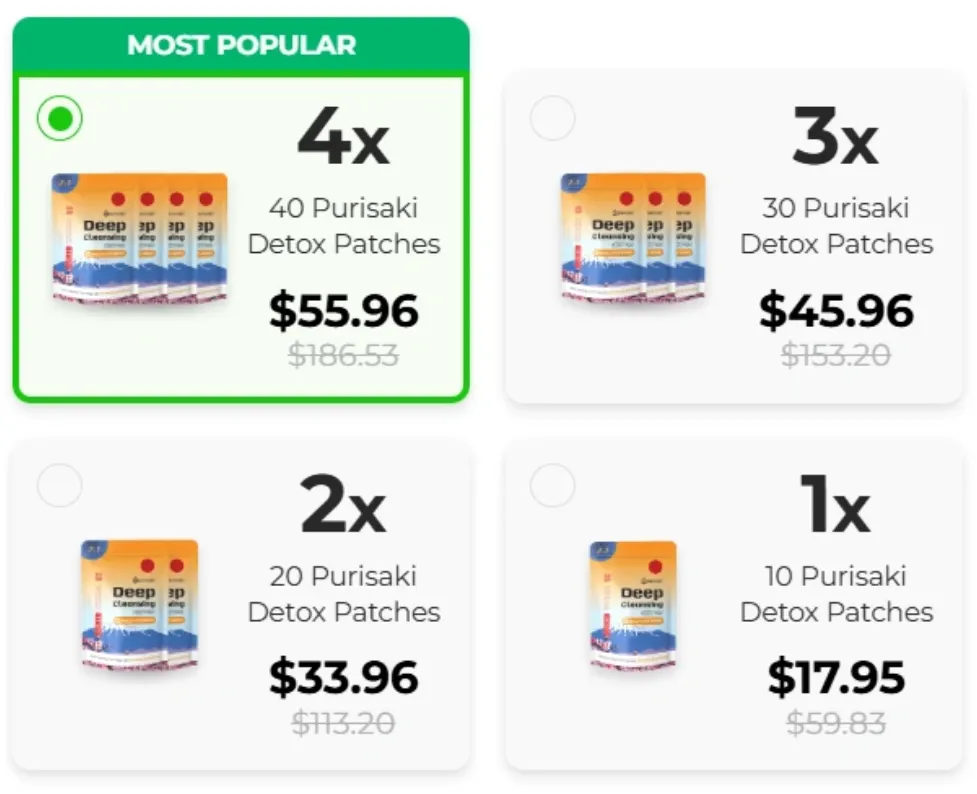 Purisaki Deep Cleansing Foot Pads Pricing USA — Available Packages